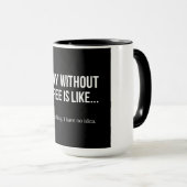 Funny Morning Coffee Quote | Levensduur zonder kof Mok (Voorkant rechts)