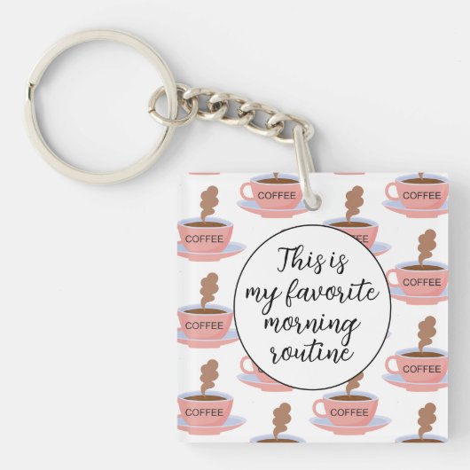 Funny Morning Coffee Sleutelhanger (voorkant)