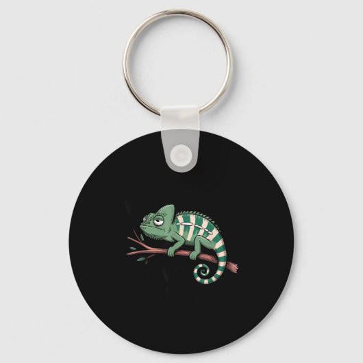 Funny Morning Person Coffee Lover Chameleon Sleutelhanger (Voorkant)