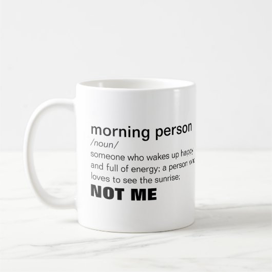 Funny Morning Person Koffie Mok (Links)
