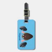 Funny mossel die cartoon illustreren bagagelabel (Voorkant verticaal)