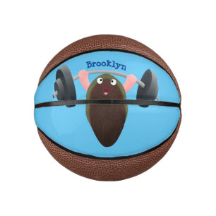 Funny mossel die cartoon illustreren basketbal