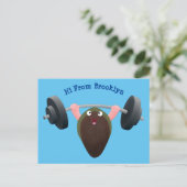 Funny mossel die cartoon illustreren briefkaart (Staand voorkant)