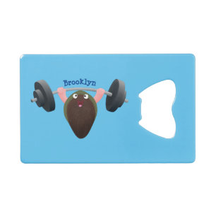 Funny mossel die cartoon illustreren creditkaart flessenopener