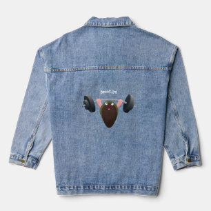 Funny mossel die cartoon illustreren denim jacket