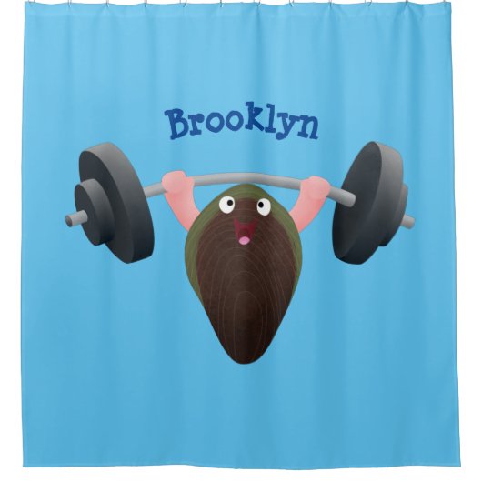 Funny mossel die cartoon illustreren douchegordijn (Voorkant)