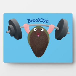 Funny mossel die cartoon illustreren fotoplaat