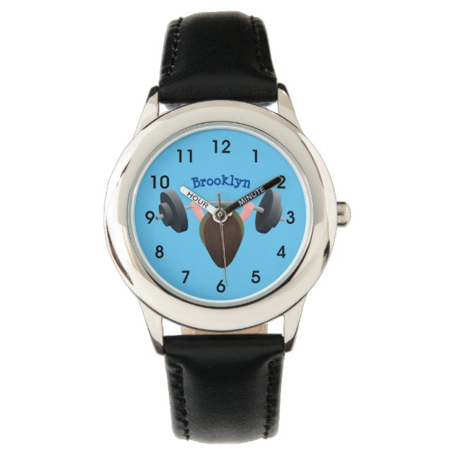 Funny mossel die cartoon illustreren horloge (Voorkant)