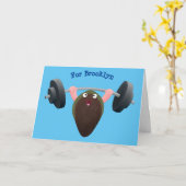 Funny mossel die cartoon illustreren kaart (Gele Bloem)