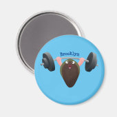 Funny mossel die cartoon illustreren magneet (Voorkant / Achterkant)