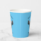 Funny mossel die cartoon illustreren papieren bekers (Rechts)