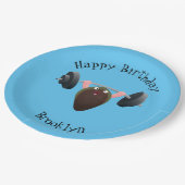 Funny mossel die cartoon illustreren papieren bordje (Gekanteld)