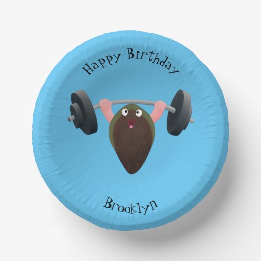 Funny mossel die cartoon illustreren papieren kommen (Voorkant)