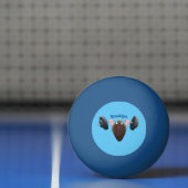 Funny mossel die cartoon illustreren pingpongbal (Net)