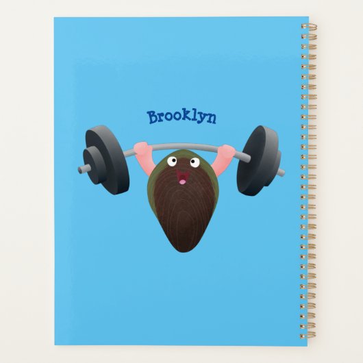Funny mossel die cartoon illustreren planner (Achterkant)