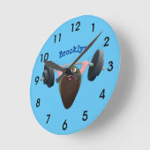 Funny mossel die cartoon illustreren  ronde klok (Hoek)