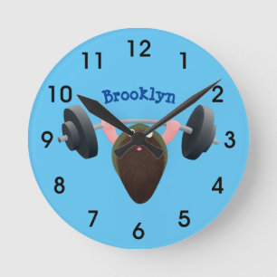 Funny mossel die cartoon illustreren  ronde klok