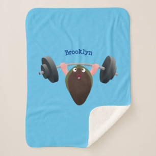 Funny mossel die cartoon illustreren sherpa deken