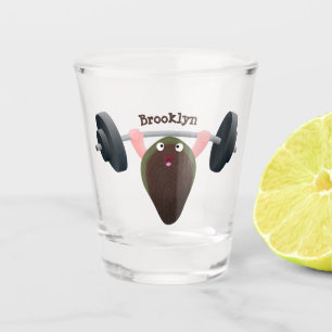 Funny mossel die cartoon illustreren shot glas