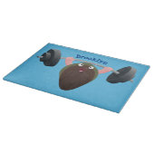 Funny mossel die cartoon illustreren snijplank (Hoek)