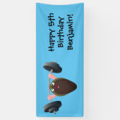 Funny mossel die cartoon illustreren spandoek (Verticaal)