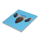 Funny mossel die cartoon illustreren tegeltje (Zijkant)