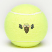 Funny mossel die cartoon illustreren tennisballen (Achterkant)