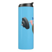 Funny mossel die cartoon illustreren thermosbeker (Gedraaid links)