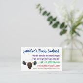 Funny mossel die cartoon illustreren visitekaartje (Staand voorkant)