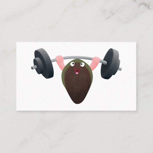 Funny mossel die cartoon illustreren visitekaartje (Achterkant)