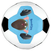 Funny mossel die cartoon illustreren voetbal (Gedraaid)