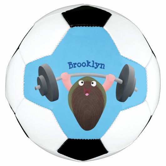 Funny mossel die cartoon illustreren voetbal (Voorkant)