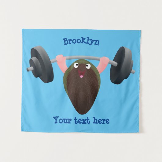 Funny mossel die cartoon illustreren wandkleed (Voorkant (horizontaal))