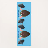 Funny mossel die cartoon illustreren yogamat (Voorkant)