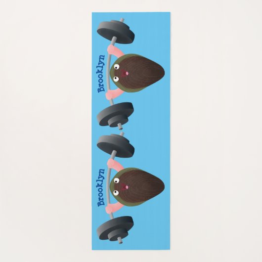 Funny mossel die cartoon illustreren yogamat (Achterkant)