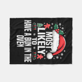 Funny Most Likely To Christmas Family Pajama Match Fleece Deken (Voorkant (Horizontaal))