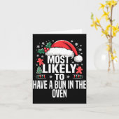 Funny Most Likely To Christmas Family Pajama Match Kaart (Gele Bloem)