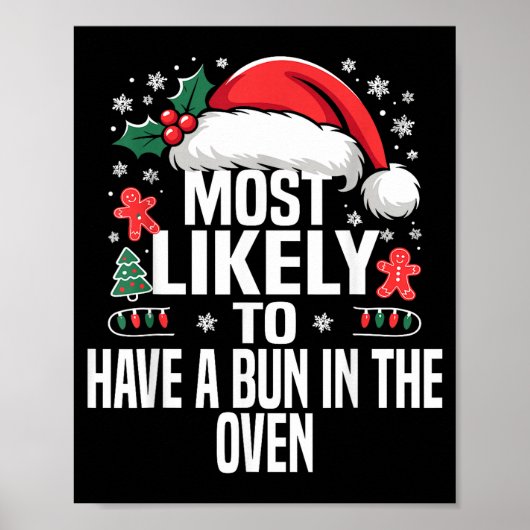 Funny Most Likely To Christmas Family Pajama Match Poster (Voorkant)