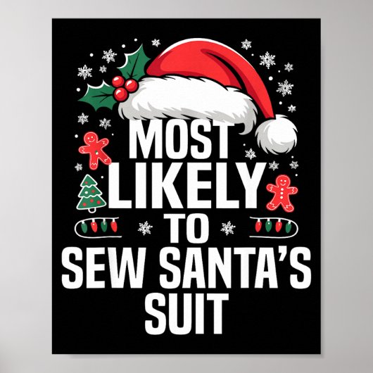 Funny Most Likely To Christmas Family Pajama Match Poster (Voorkant)