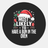 Funny Most Likely To Christmas Family Pajama Match Ronde Sticker (Voorkant)
