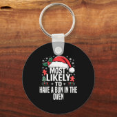 Funny Most Likely To Christmas Family Pajama Match Sleutelhanger (Voorkant)