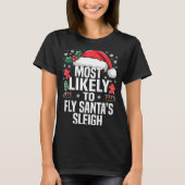 Funny Most Likely To Christmas Family Pajama Match T-shirt (Voorkant)