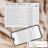 Funny Most Likely To Couples Baby Shower Game Card Kaart