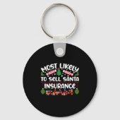 Funny Most Likely To Sell Santa Insurance Sleutelhanger (Voorkant)