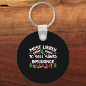 Funny Most Likely To Sell Santa Insurance  Sleutelhanger (Voorkant)