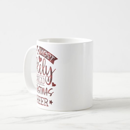 Funny Most Likely To Spread Christmas Cheer Plaid Koffiemok (Voorkant links)