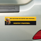 Funny Mostly Prayers Bumper Sticker - Monk Cat Car (Op auto)