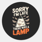 Funny Moth Collector Collecting Ledopterology Men  Ronde Sticker (Voorkant)