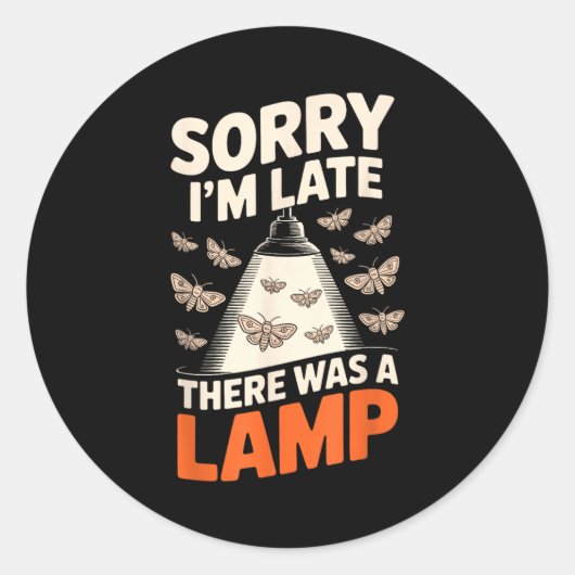 Funny Moth Collector Collecting Ledopterology Men  Ronde Sticker (Voorkant)