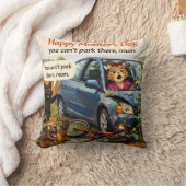 Funny Mother's Day cat car crash you can't park th Kussen (Deken)